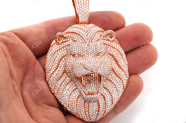 15.00CTW Hip Hop Lion Head Pendant customdiamjewel