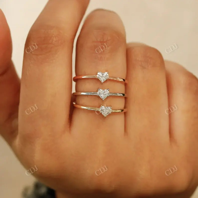 0.25CTW Genuine Natural Diamond Heart Shaped Solitaire Ring customdiamjewel