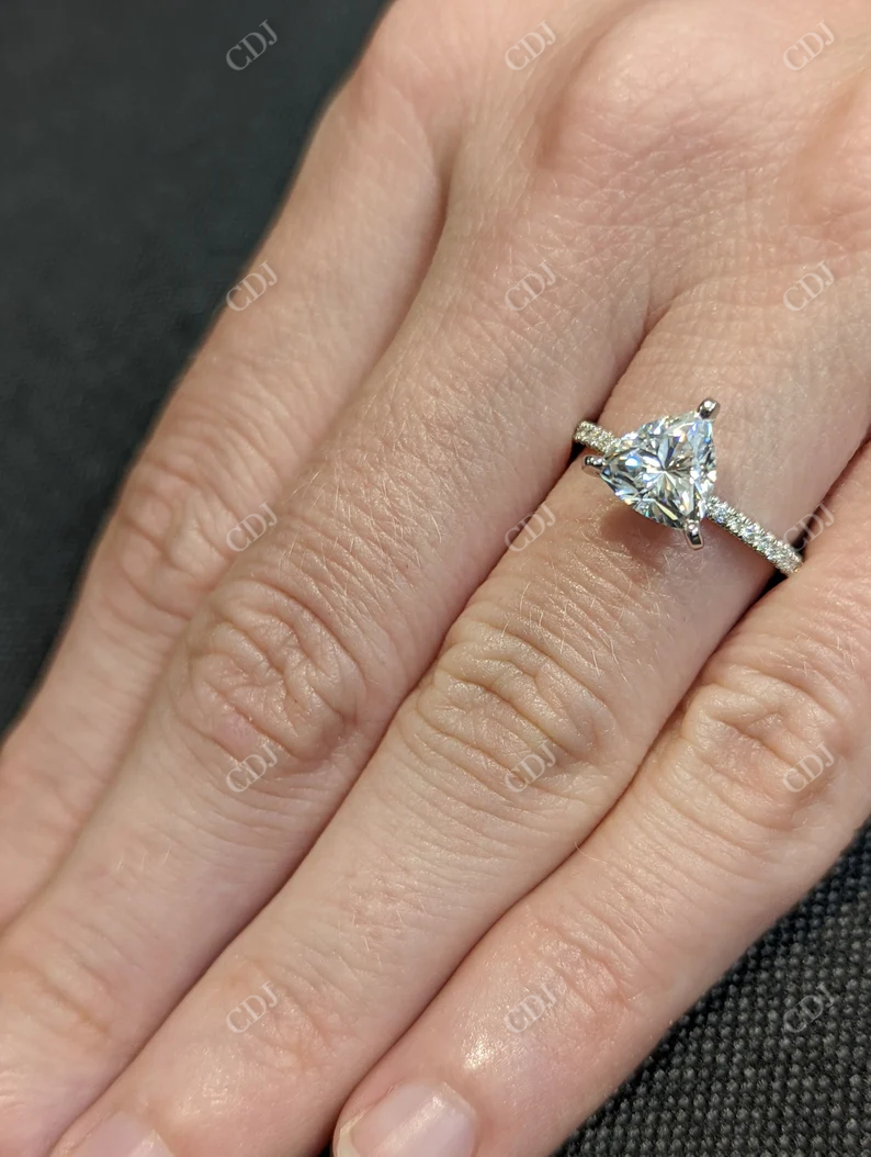 1.5CT Trillion Cut Moissanite Diamond Wedding Ring customdiamjewel