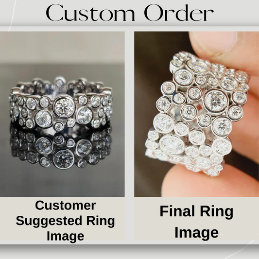 Bubble Style Moissanite Thick Wedding Ring For Woman  customdiamjewel   