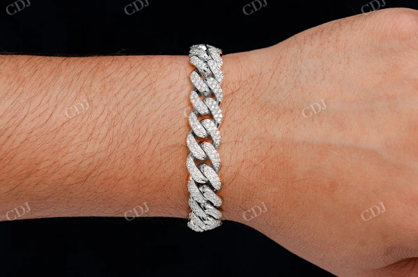 18K Gold Diamond Cuban Bracelet For Men customdiamjewel