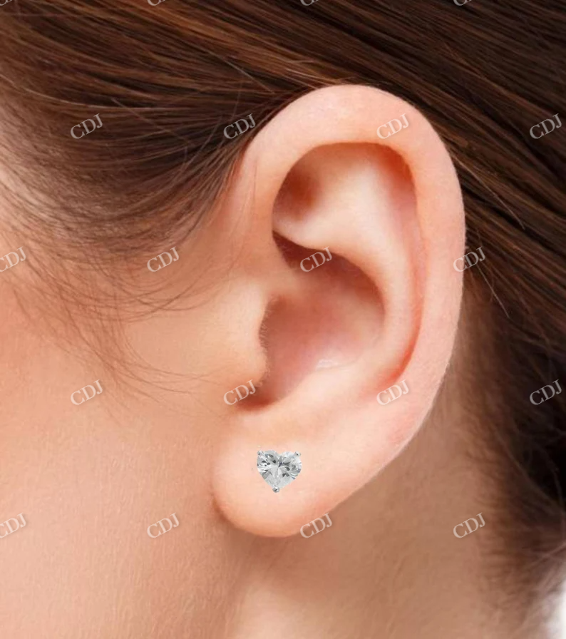 0.2CT Moissanite Heart Shape Solitaire Diamond Stud Earrings customdiamjewel