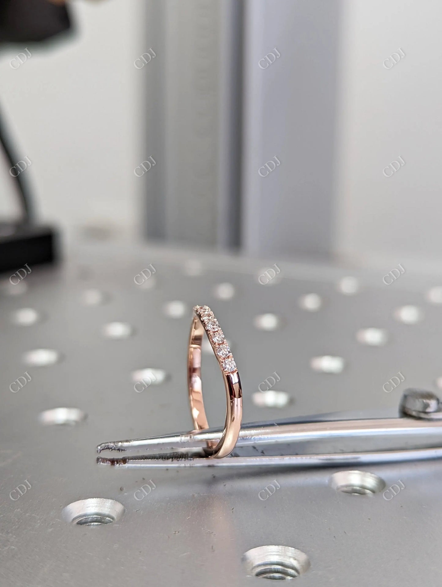 0.08CT Round Diamond Half Eternity Curved Wedding Band customdiamjewel