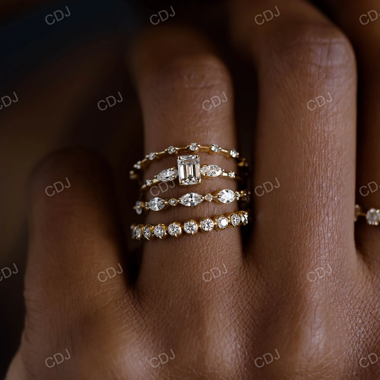 0.37CTW Natural Diamond Tiny Wedding Band customdiamjewel
