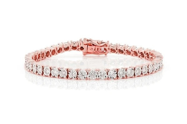 Trendy Rose Gold Diamond Tennis Bracelet customdiamjewel