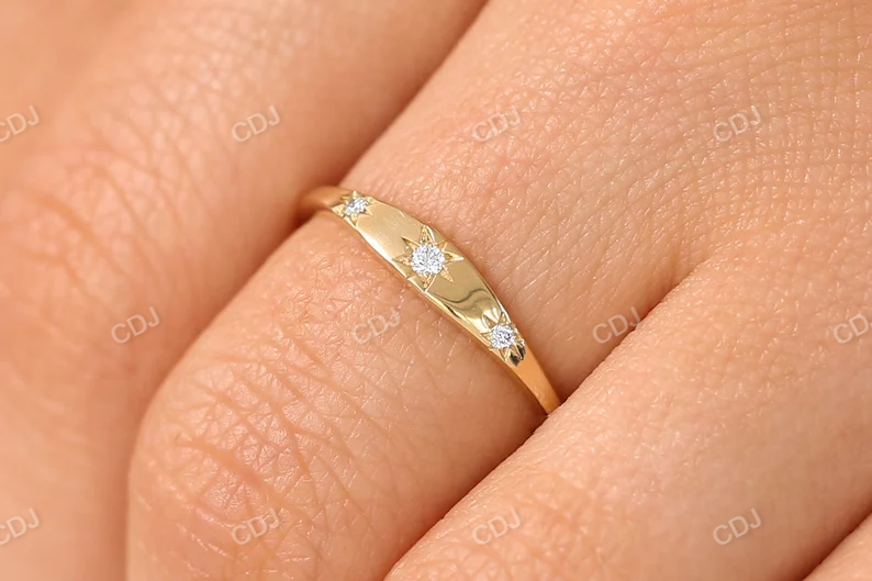 Unique Star Setting Diamond Stacking Wedding Band customdiamjewel
