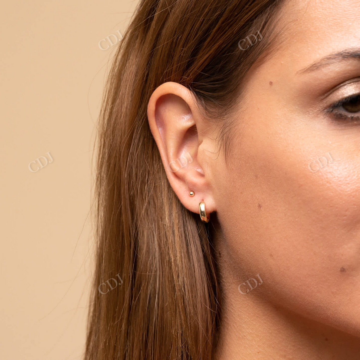 Daily Wear Plain 14K Solid Gold Sphere Stud Earring customdiamjewel
