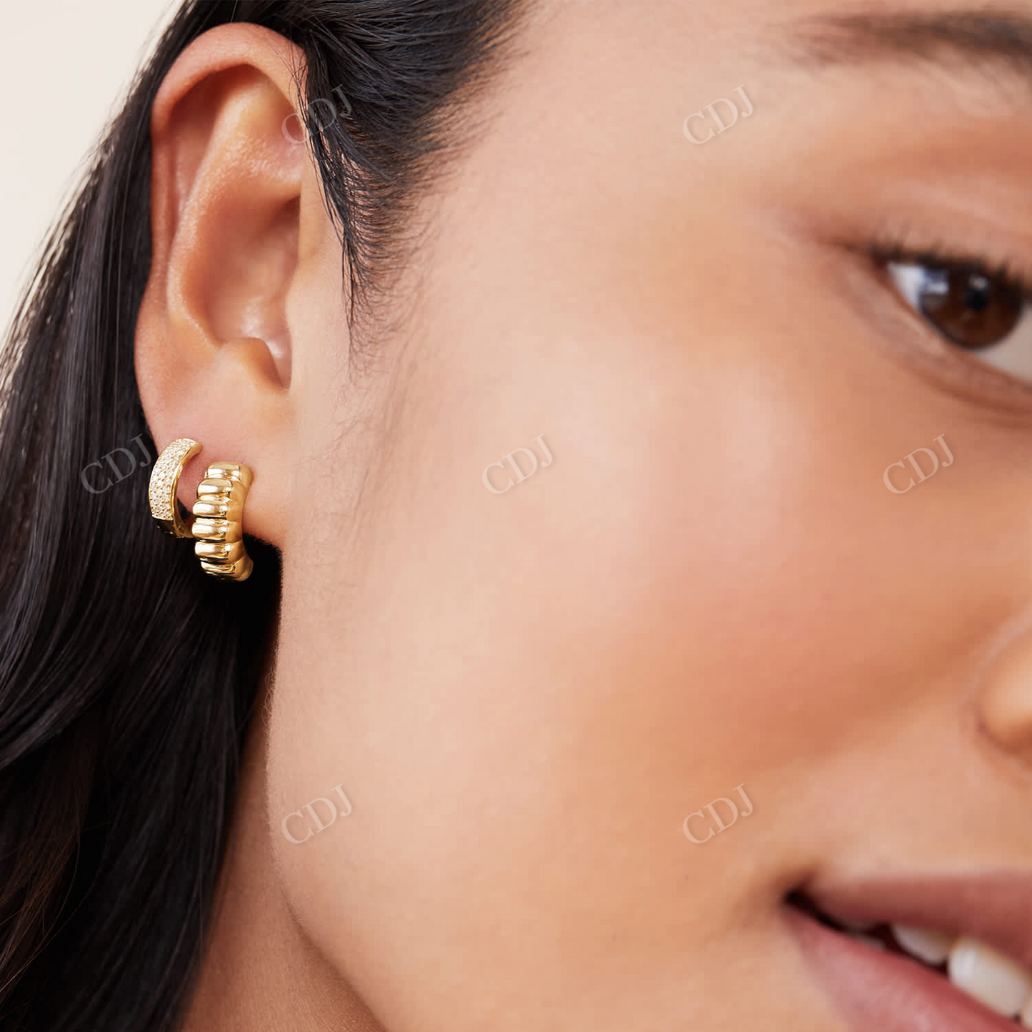 Bold Charlotte Gold Hoops Earring customdiamjewel