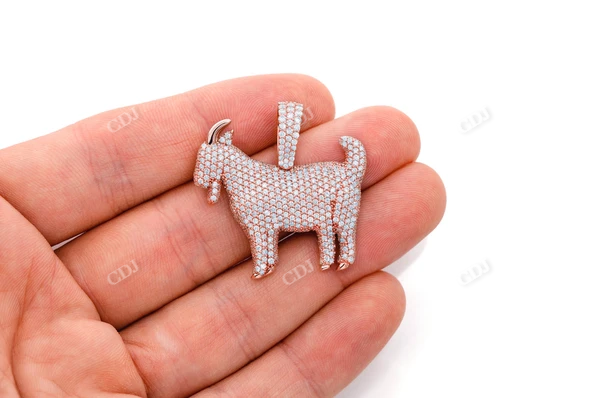 4.00CTW Large Goat Pendent customdiamjewel