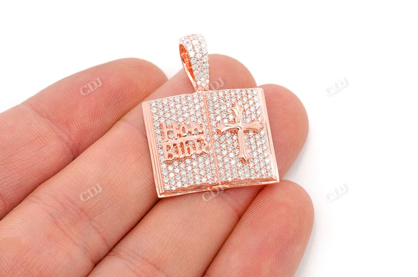 2.00CTW Open Bible Book Pendant customdiamjewel