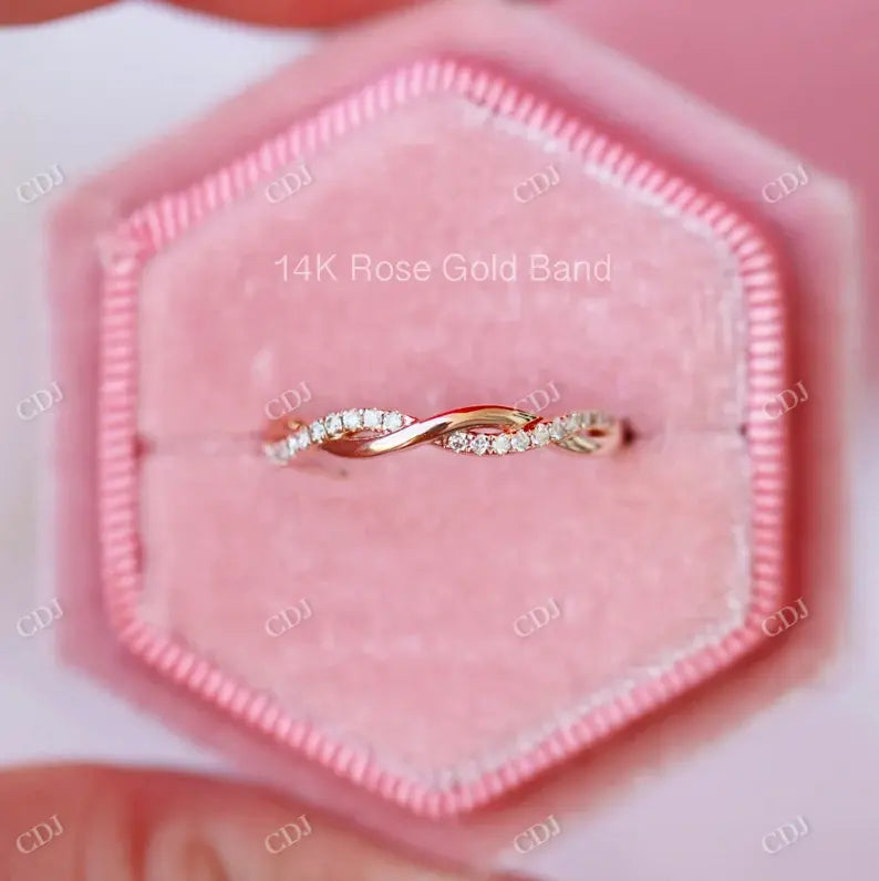 Classic Natural Diamond Twisted Stackable Wedding Band customdiamjewel