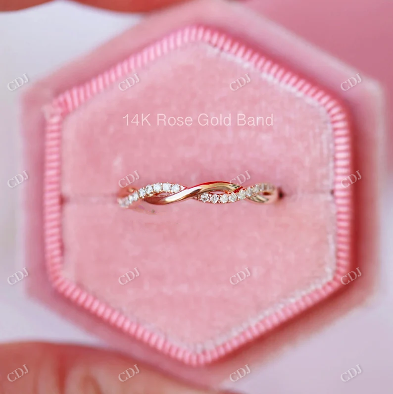 Petite Twisted 0.10CTW Lab Grown Diamond Wedding Band customdiamjewel