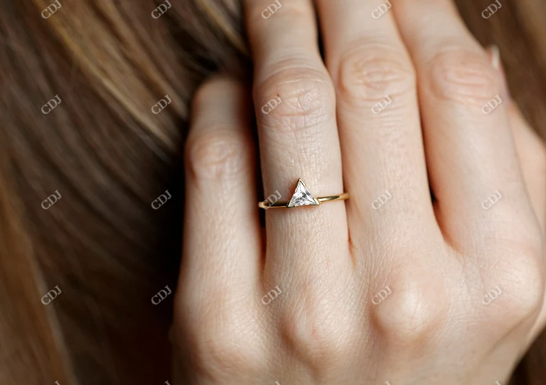 0.3ctw Triangle Cut Moissanite Solitaire Engagement Ring customdiamjewel