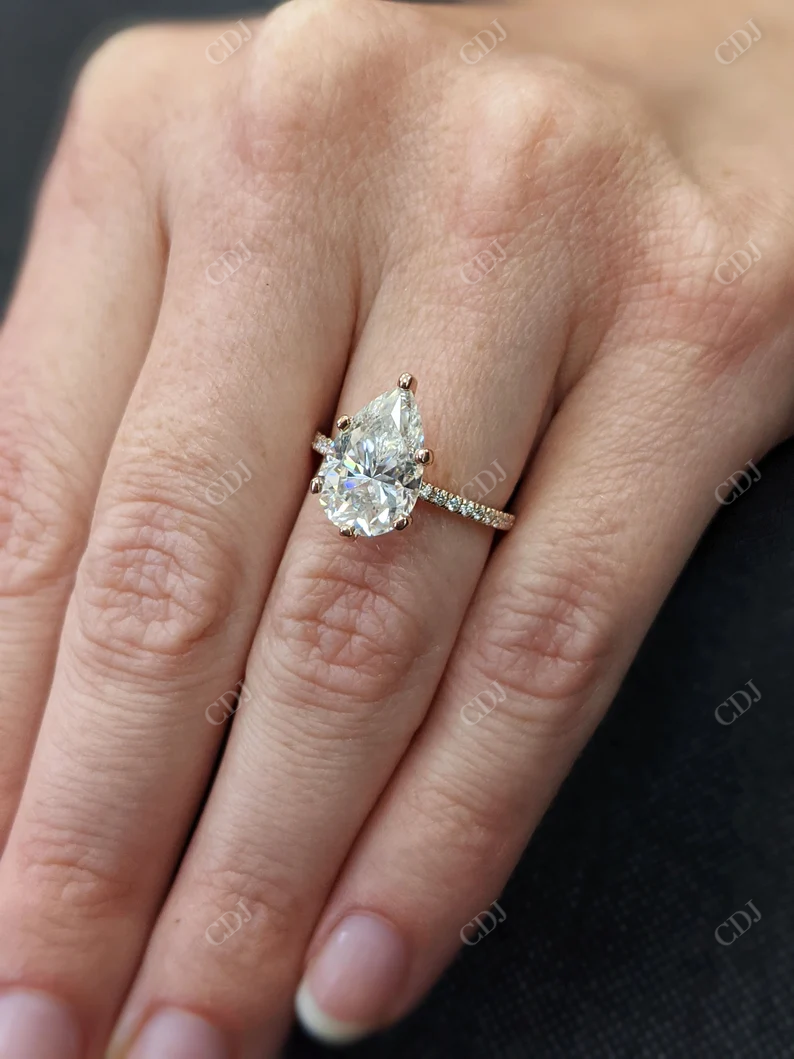 3.0CT Pear Cut Moissanite Diamond Wedding Ring customdiamjewel