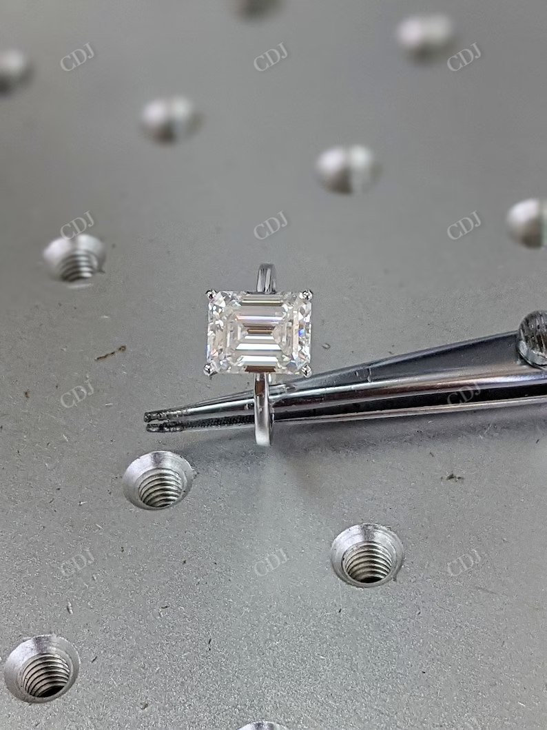 3 Carat Emerald Cut Solitaire Engagement Ring customdiamjewel