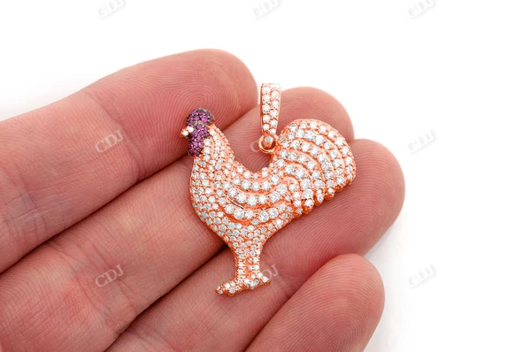 2.25CTW Cluster Rooster Pendant customdiamjewel