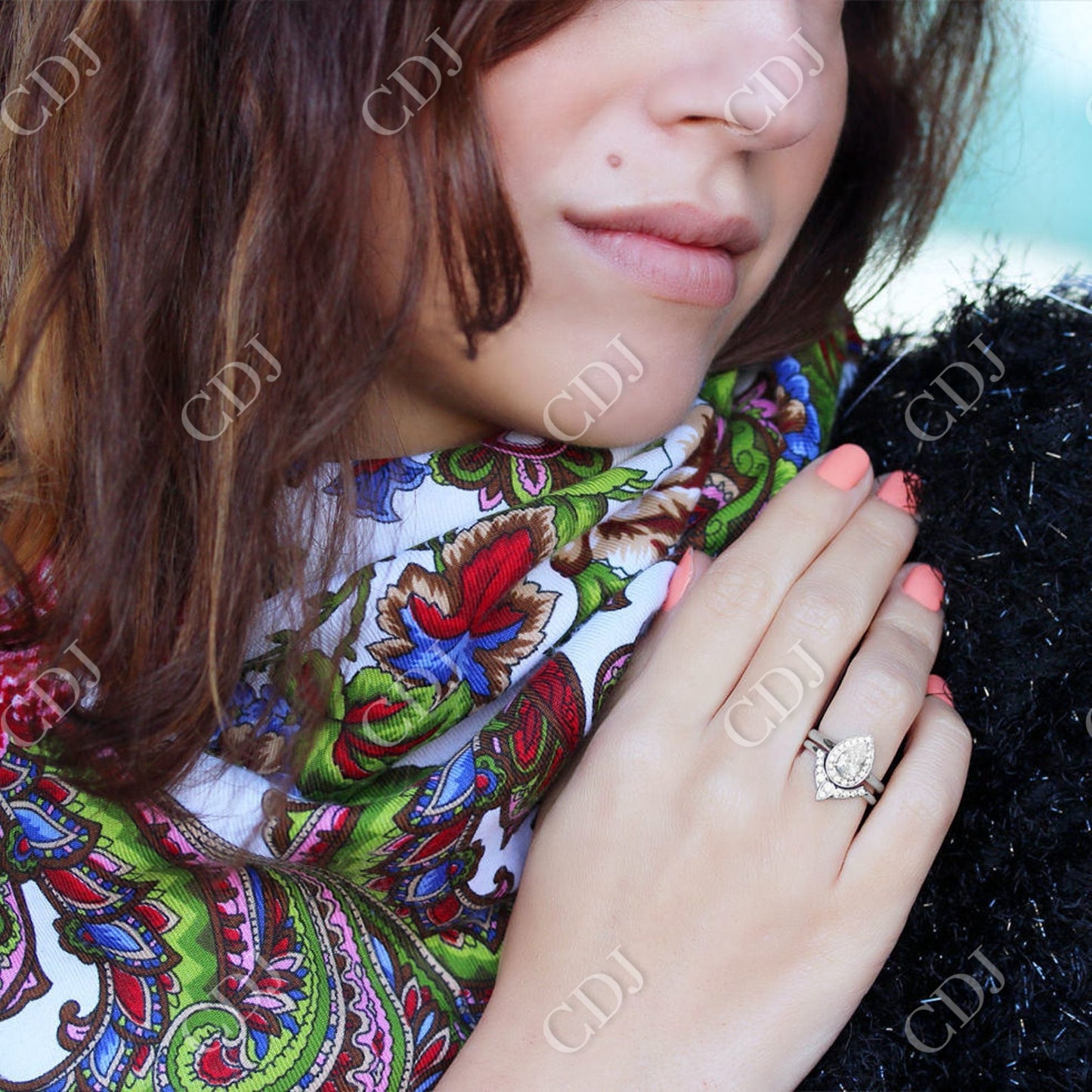 Unique Third Eye Lab Grown Diamond Wedding Band customdiamjewel