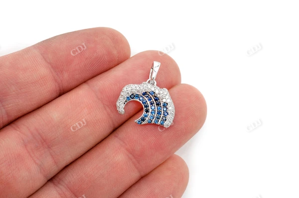 0.85CTW Blue And White Ocean Wave Pendant customdiamjewel