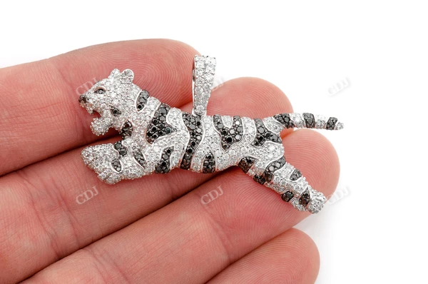 3.50CTW Diamond Striped Tiger Pendant customdiamjewel