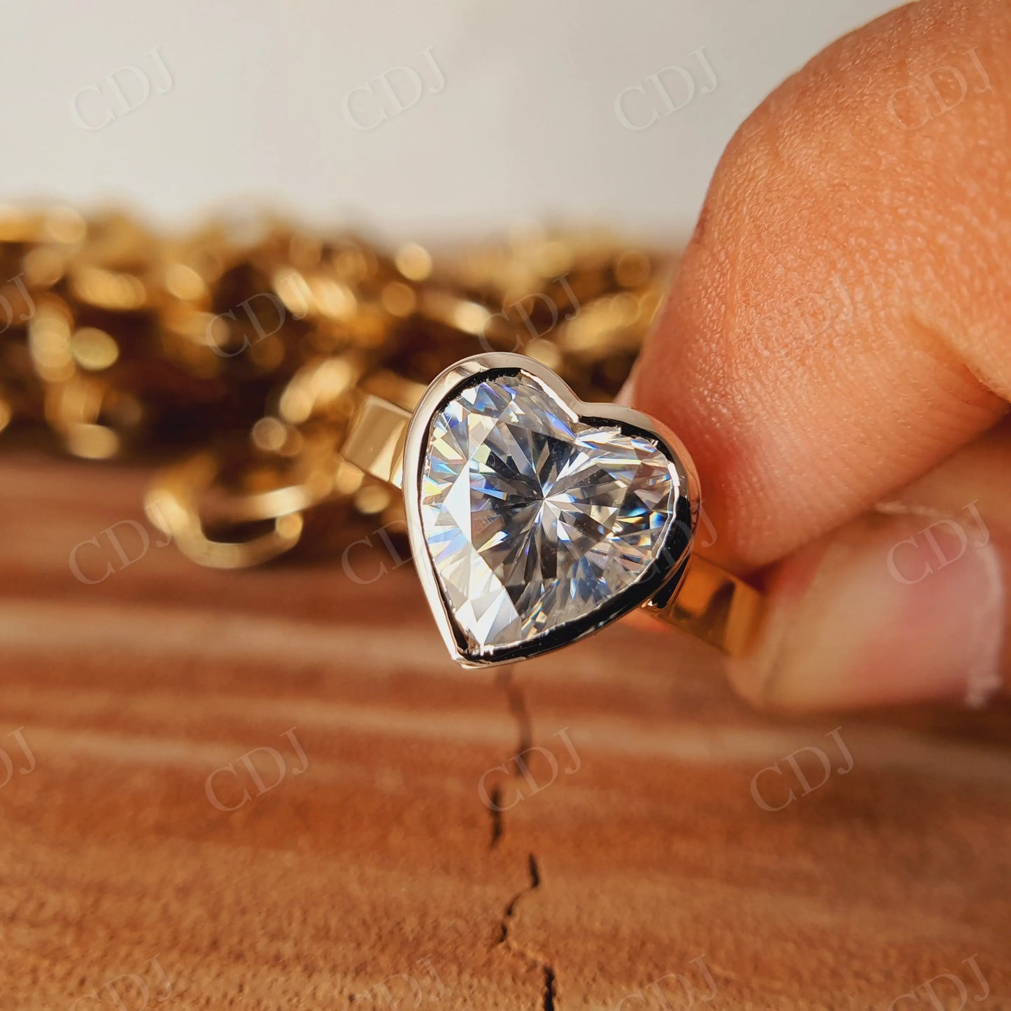 3.0CT Heart Cut Solitaire Moissanite Engagement Ring customdiamjewel