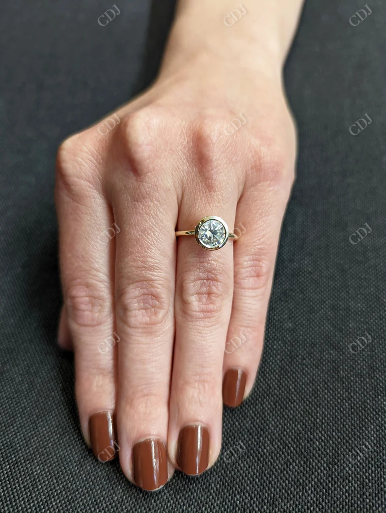 1.5CT Brilliant Round Moissanite Bridal Ring Set customdiamjewel