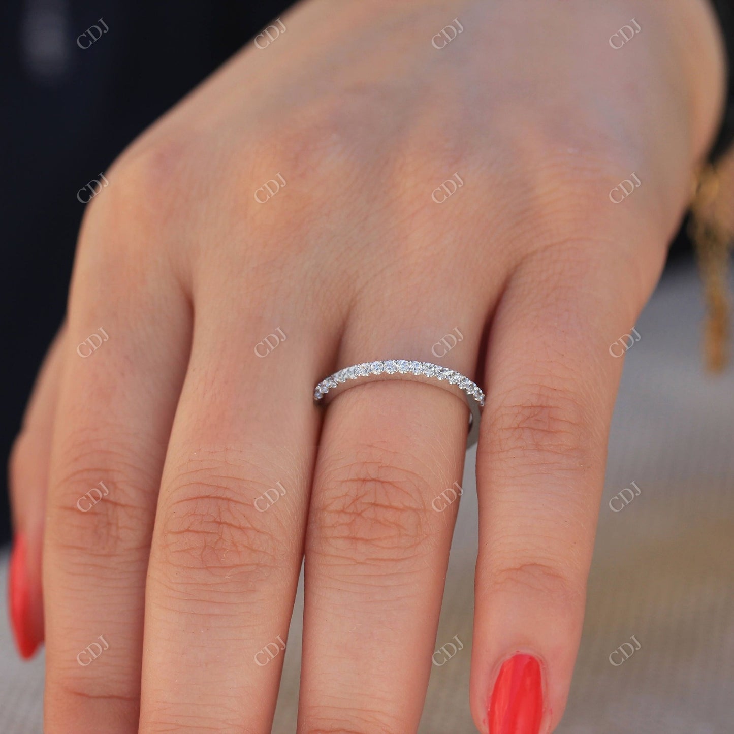0.50CTW Micro Pave Setting Lab Grown Diamond Wedding Band customdiamjewel