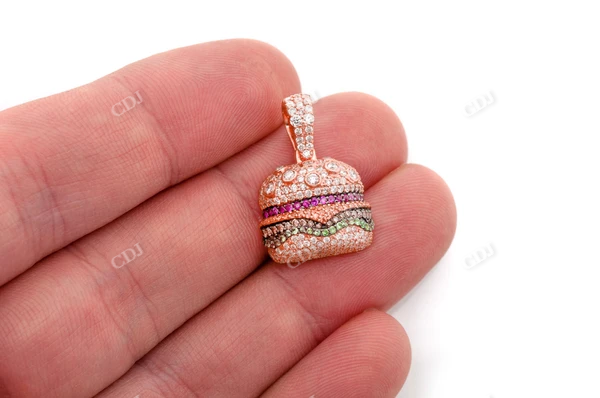 Unique 1.65CTW Burger Emoji Pendant customdiamjewel