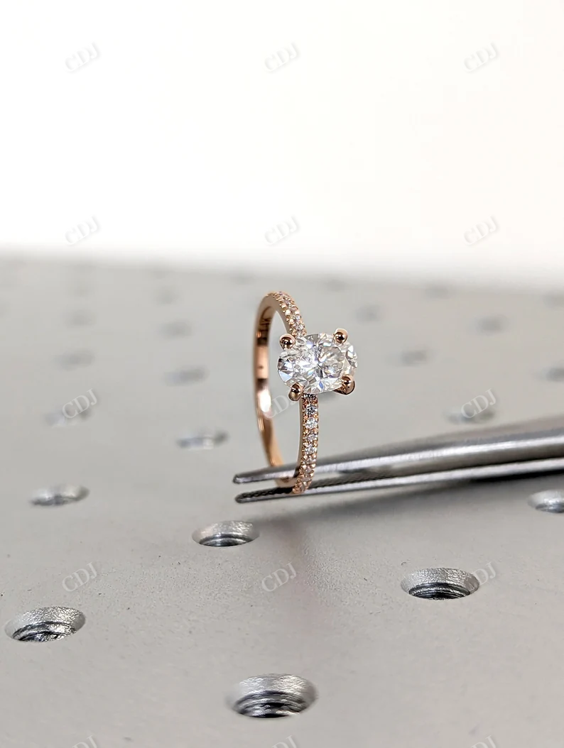 Rose Gold Oval Cut Moissanite Engagement Ring customdiamjewel