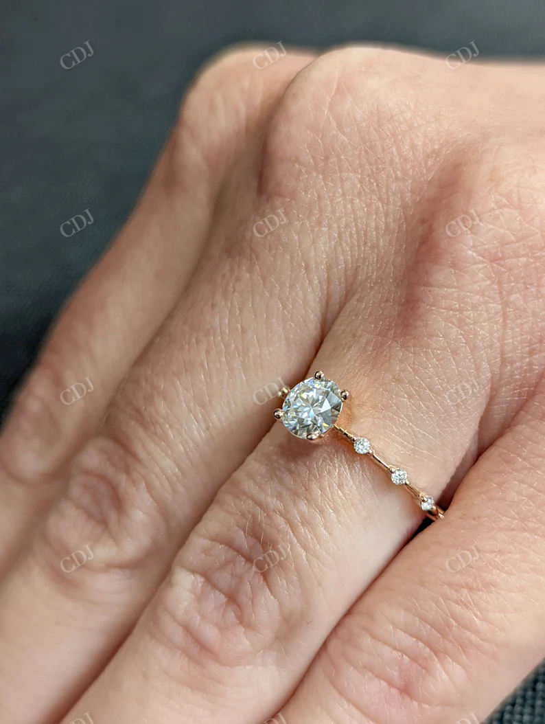 Brilliant Cut Moissanite Engagement Ring Cluster Ring customdiamjewel