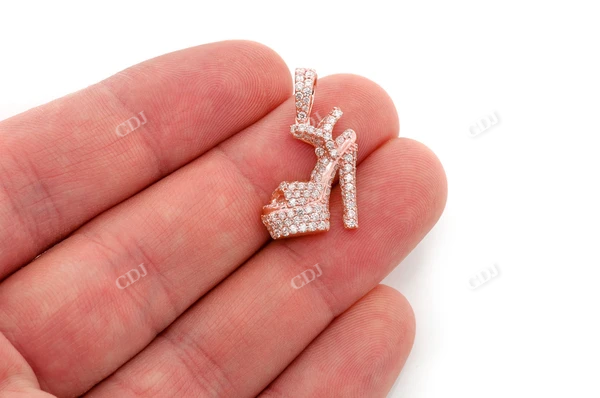 1.25CTW High Heel Platform Shoe Cluster Pendant customdiamjewel