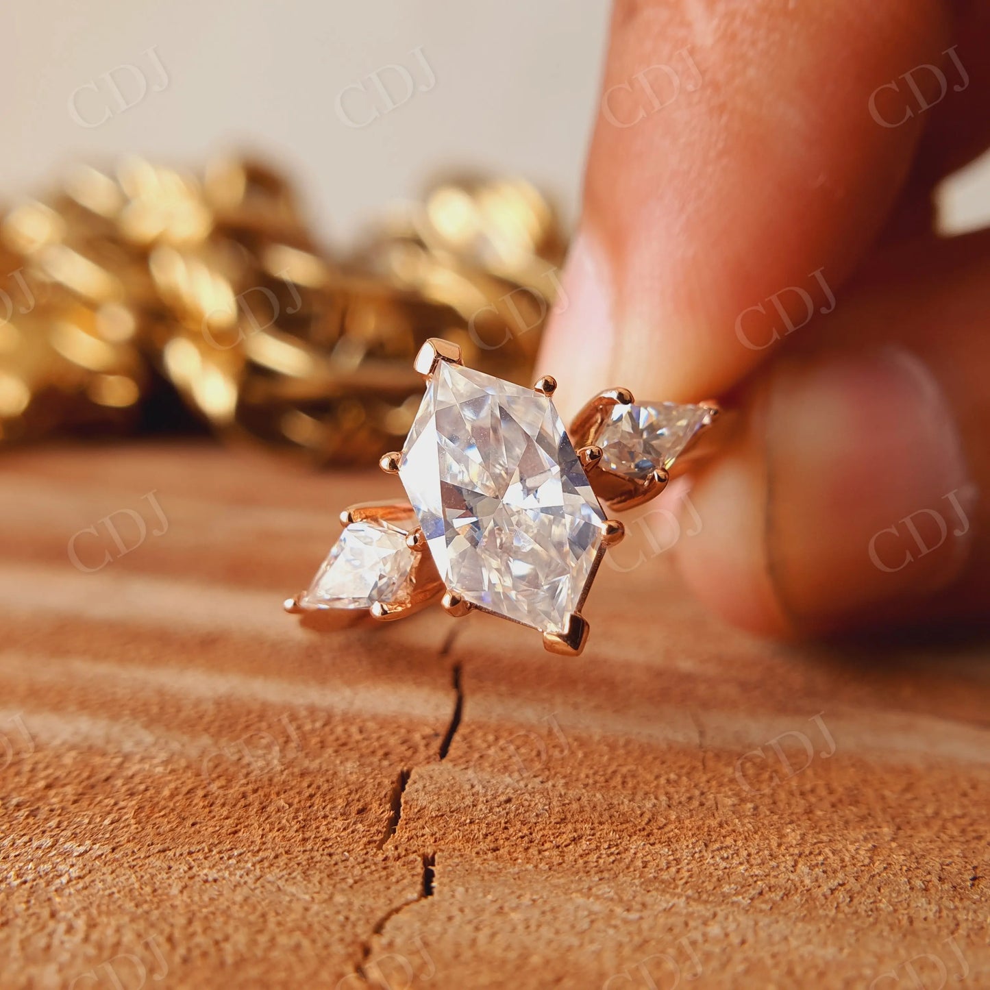 3.00CT Hexagon Cut Moissanite Engagement Ring customdiamjewel