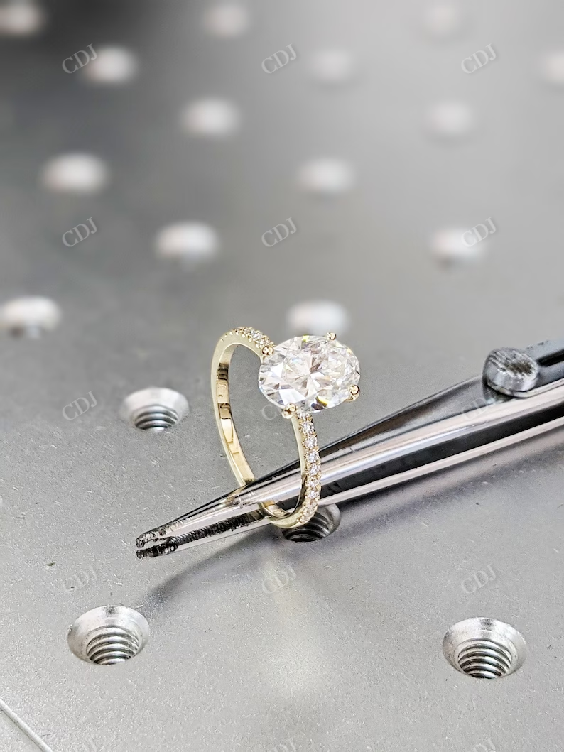 Oval Cut Moissanite Yellow Gold Ring customdiamjewel