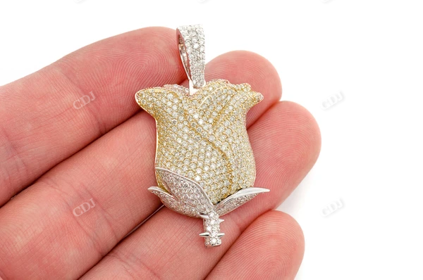 4.25CTW Cluster Rose Diamond Pendant customdiamjewel