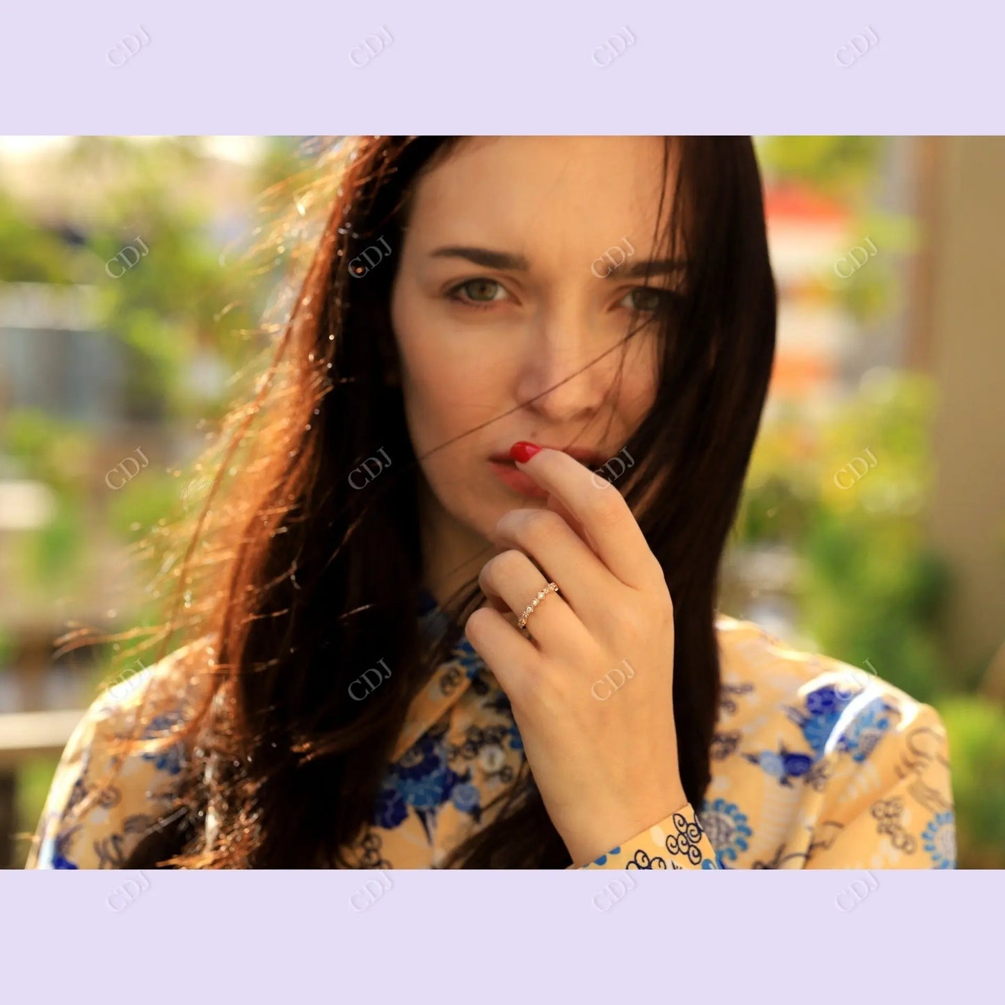 Round Cut Moissanite Vintage Wedding Band For Women customdiamjewel