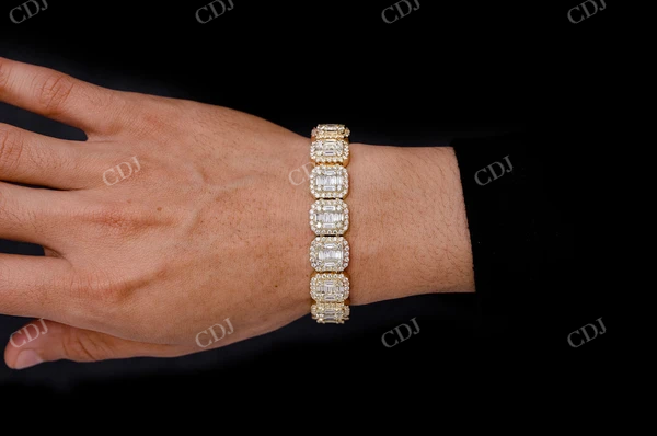 Attractive Baguette Diamond Rectangular Link Bracelet customdiamjewel