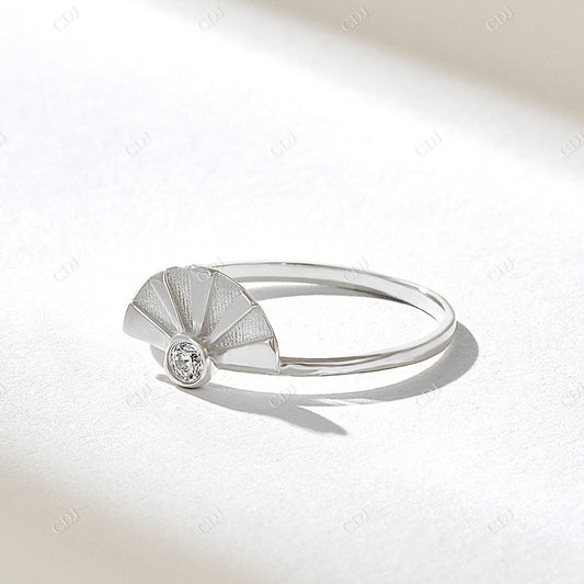 0.05CT Round Natural Diamond Antique Sunshine Ring  customdiamjewel 10KT White Gold VVS-EF