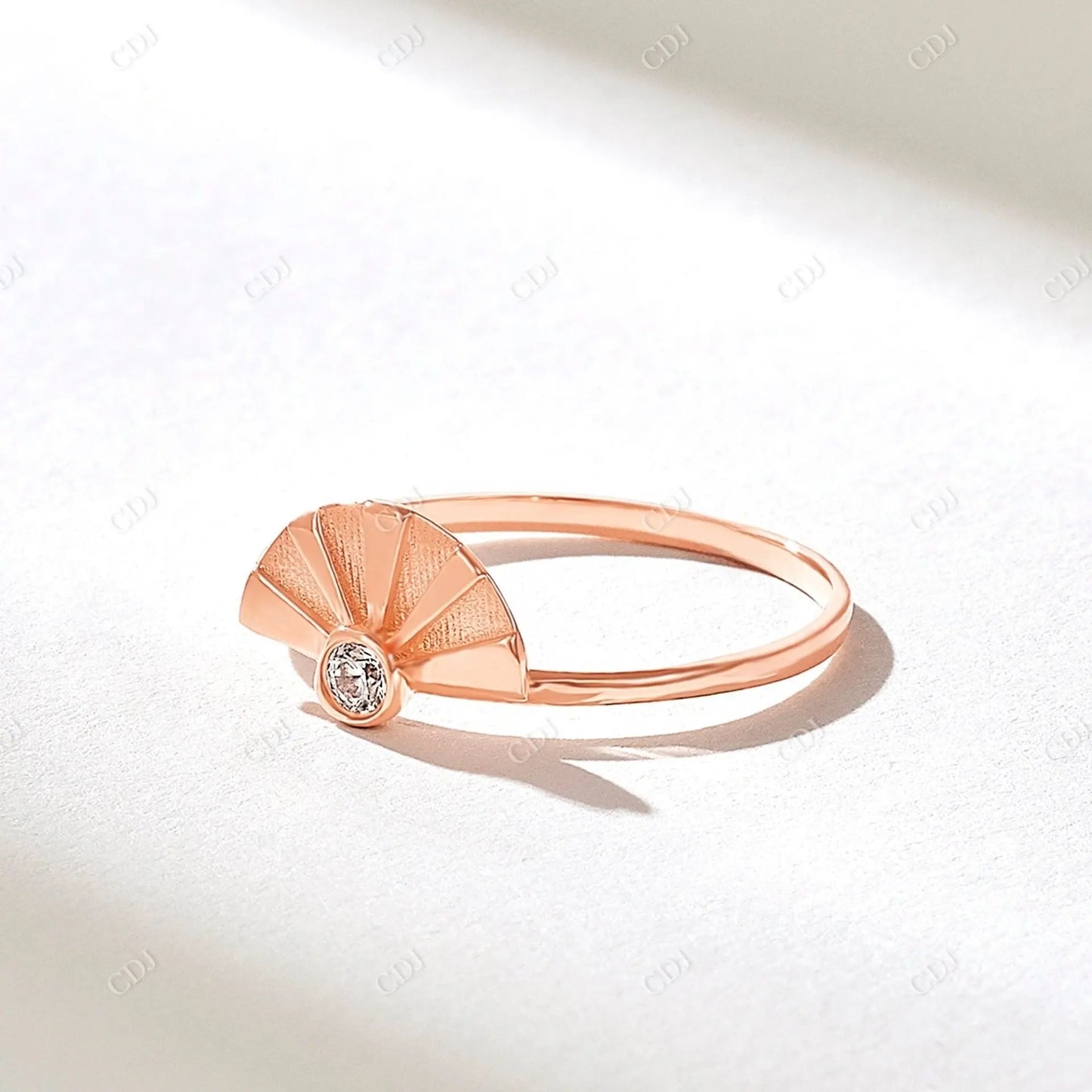 0.05CTW Round Lab Grown Diamond Sunshine Boho Ring customdiamjewel 10KT Rose Gold VVS-EF