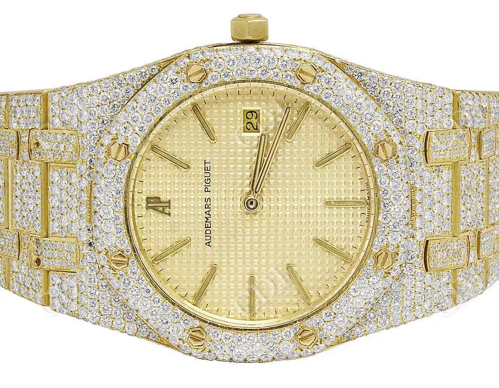 Fully Iced Out Moissanite Studded Hip Hop Watch customdiamjewel