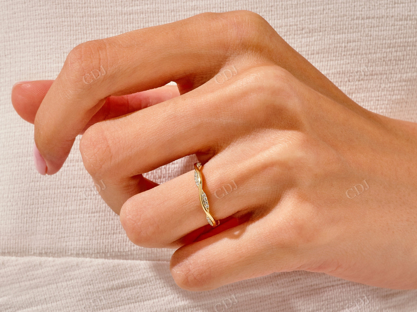 1.22CTW Half Eternity Twist Moissanite Engagement Ring Set customdiamjewel
