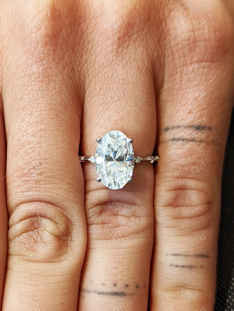 3CT Oval Moissanite Wedding Ring Anniversary Simple Promise Ring customdiamjewel