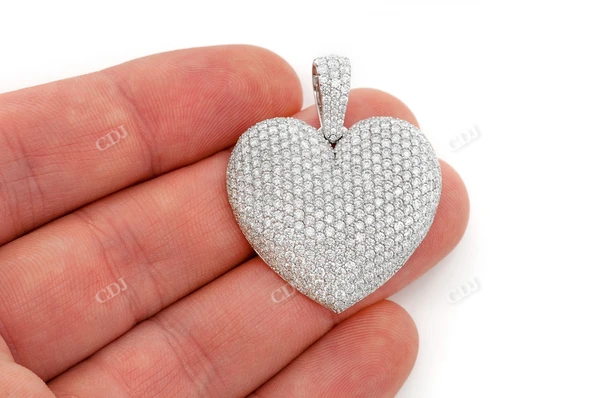 6.50CTW Large Diamond Bubbly Heart Pendant customdiamjewel