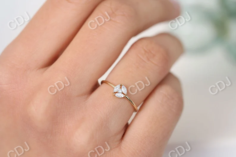 0.16CTW Marquise Cut Cluster Lab Grown Diamond Engagement Ring customdiamjewel