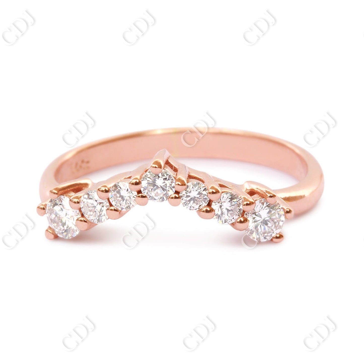 0.25CTW Round Cut Natural Diamond Curved Wedding Band customdiamjewel