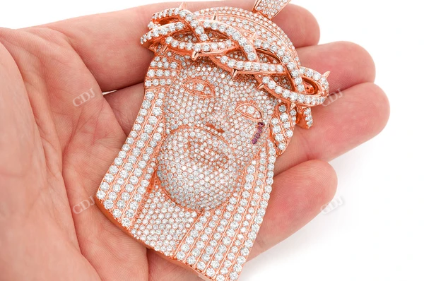 Extra Large 22.25CTW Jesus Nazareth Pendant customdiamjewel