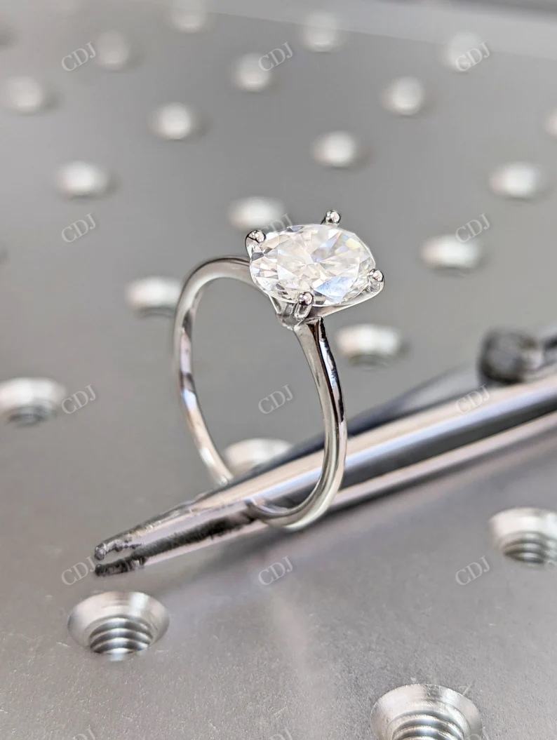 White Gold Solitaire Moissanite Engagement Ring customdiamjewel