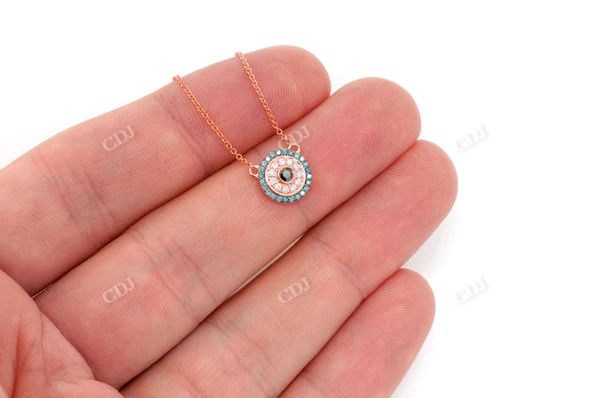 0.25CTW Evil Eye Necklace Pendant customdiamjewel