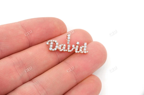 0.10CTW Custom Bold Script Diamond Letter Nameplate Pendant customdiamjewel