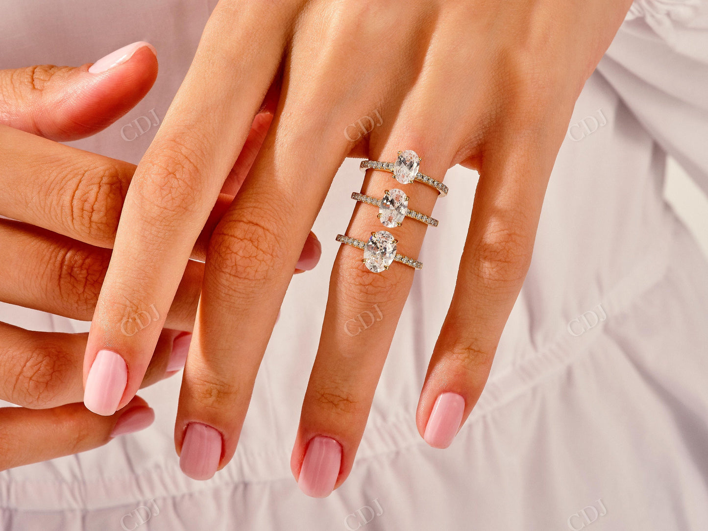 1.92CTW Oval Shaped Minimalist Moissanite Bridal Set customdiamjewel