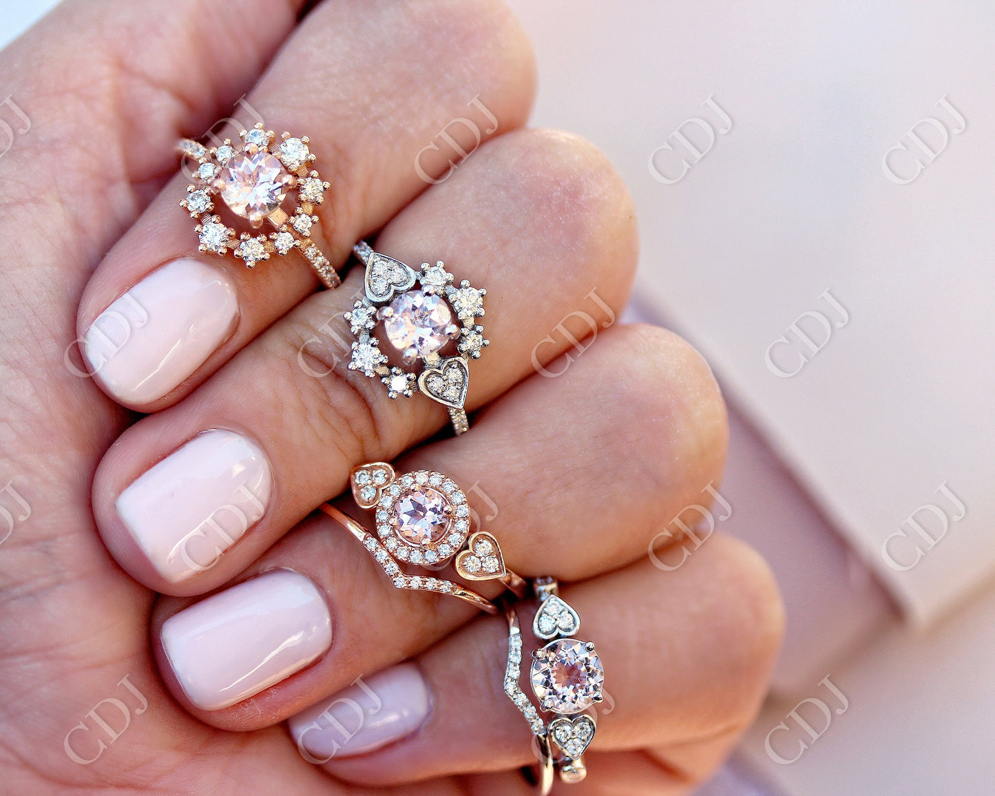 0.05CTW 7 Stone Natural Diamond Curved Wedding Band customdiamjewel