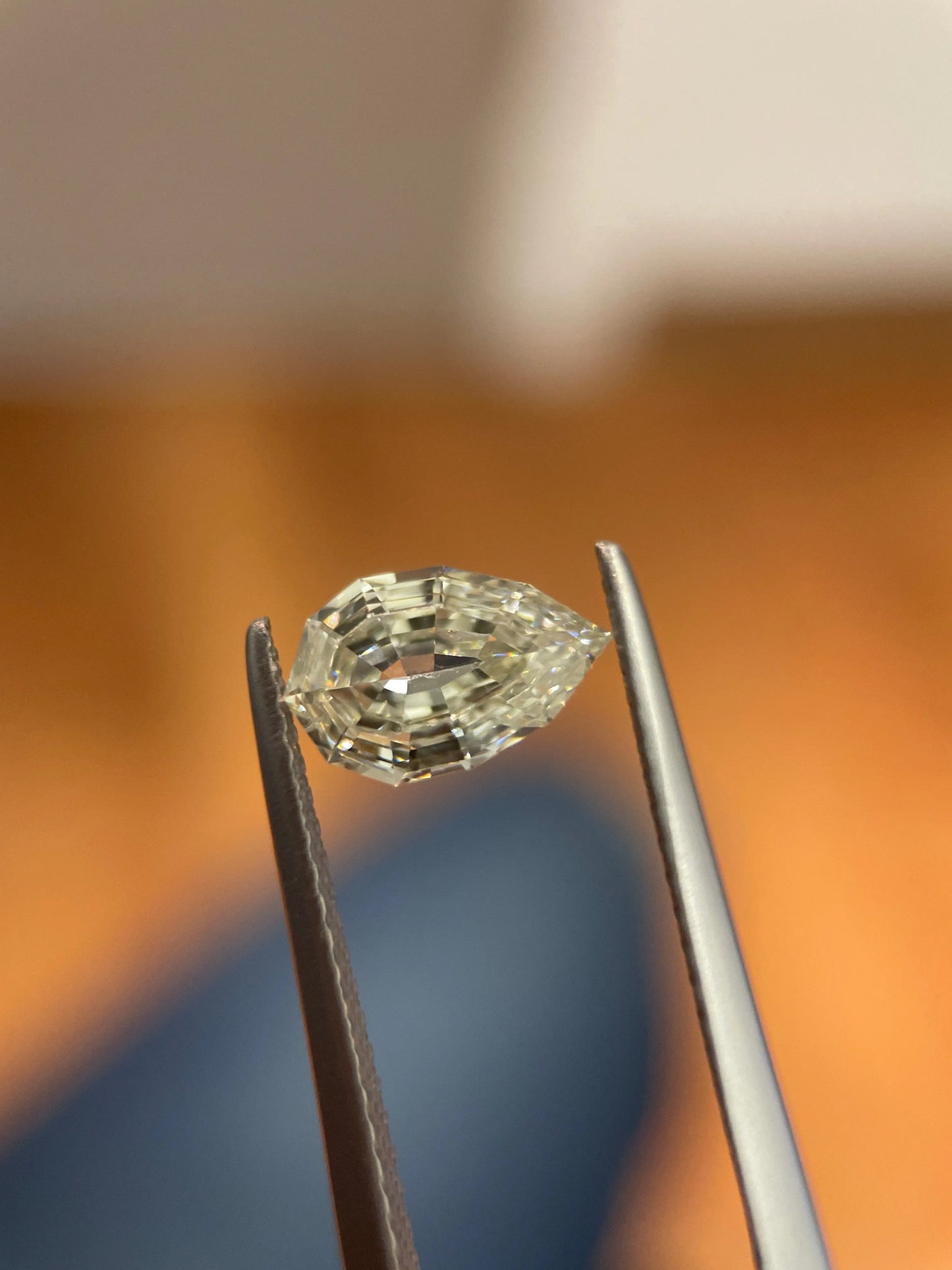 1.0 CT Antique Step Cut Tear Drop Loose Moissanite customdiamjewel
